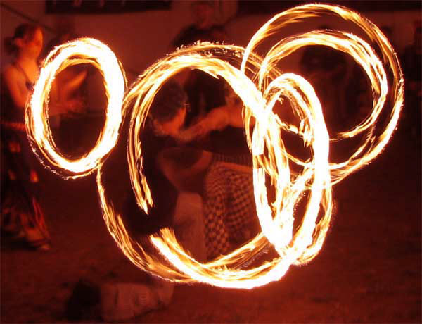 staff spinning fire arts circus performers