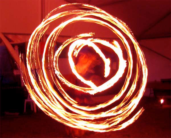 fire hula hoop show
