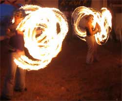 fire twirling dance performers