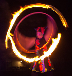 flaming circus hoop