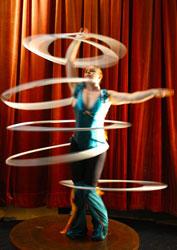 hula hoop girl Eve Everard, circus, act, perform, showcase, corporate entertainment, agency, talent