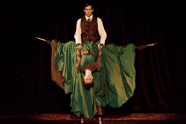 acrobalance adagio on circus stilts