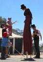 stilt walker at a festival