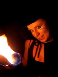Melbourne circus performance with fire acts