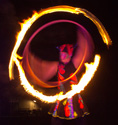 fire hula hoop, eve everard, circus