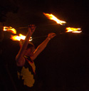 double fire staff, flame, circus, nemo