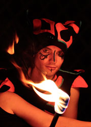 Fire clubs, circus performance