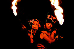 fire eating and fire skewers, fire performance and fire shows